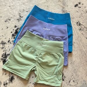 Women's Shorts - Green, Purple, Blue